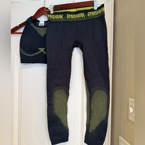 Gymshark Black and Green Activewear Set